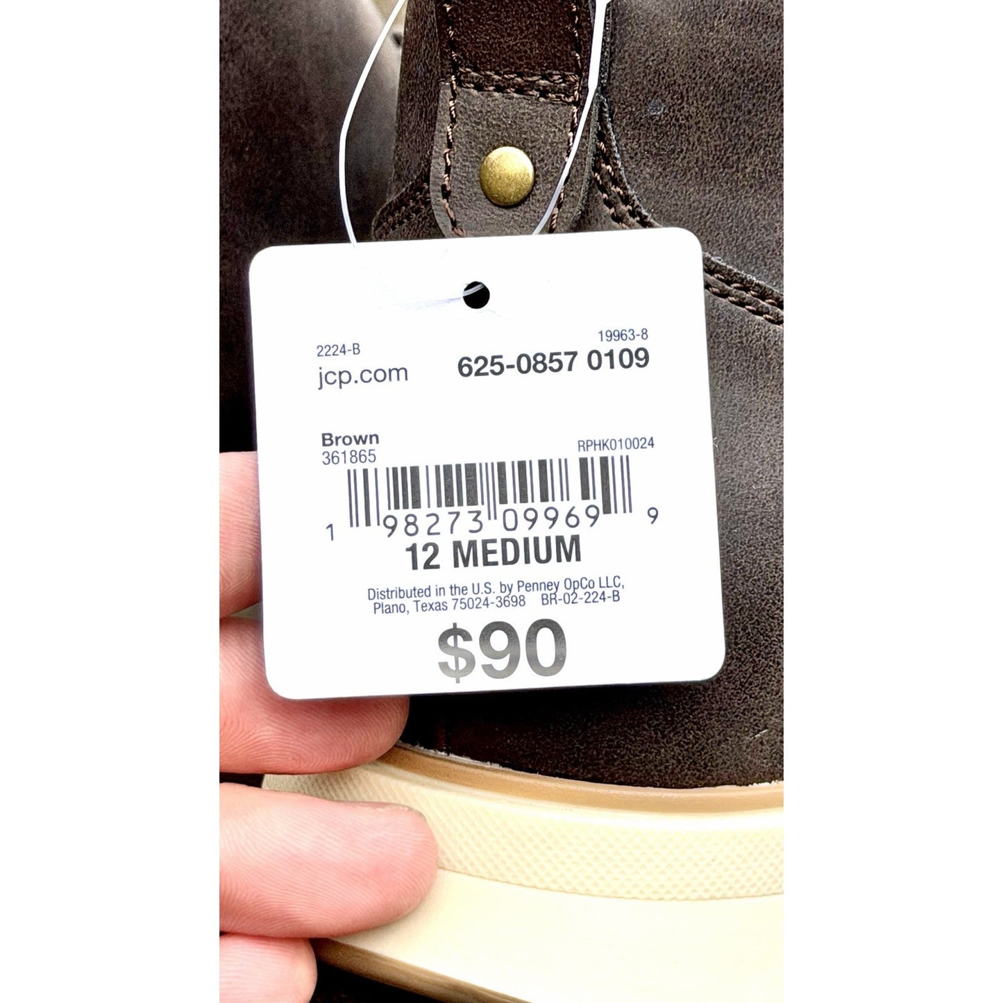 St. John's Bay Brown Leather Chukka Ankle Boots Men's 12 M New W/ Tag-$90 Retail