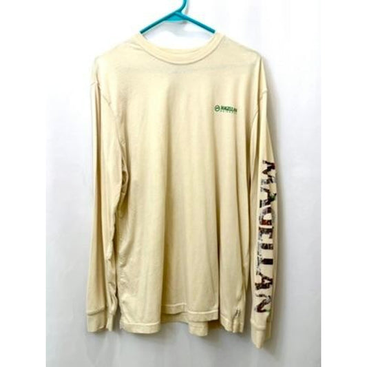 Magellan Outdoors Mens Large Beige Cotton Blend Graphic Tee