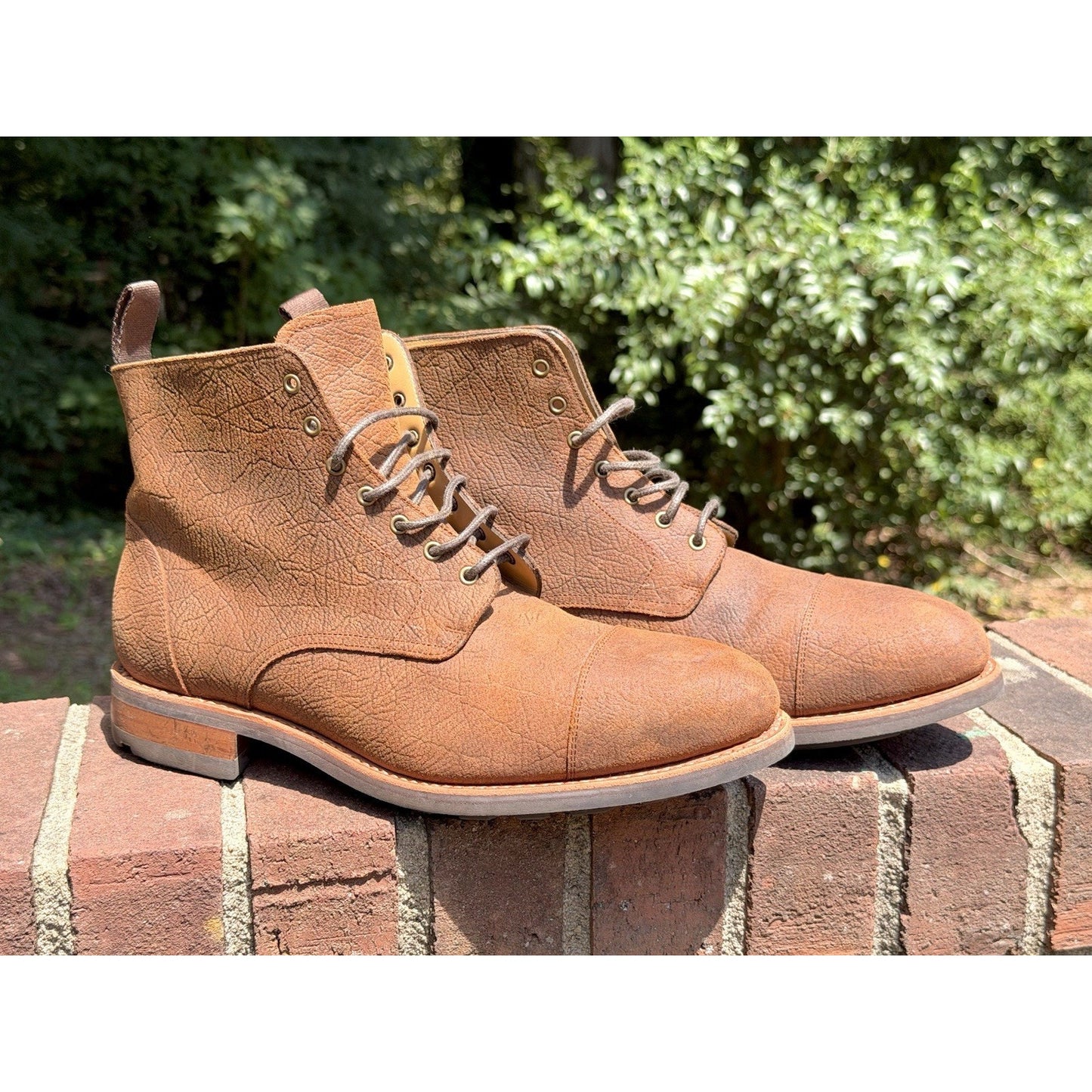 TAFT The Dragon Men Boots Size 10 Rust Brown Textured Leather Cap Toe NIB 952029