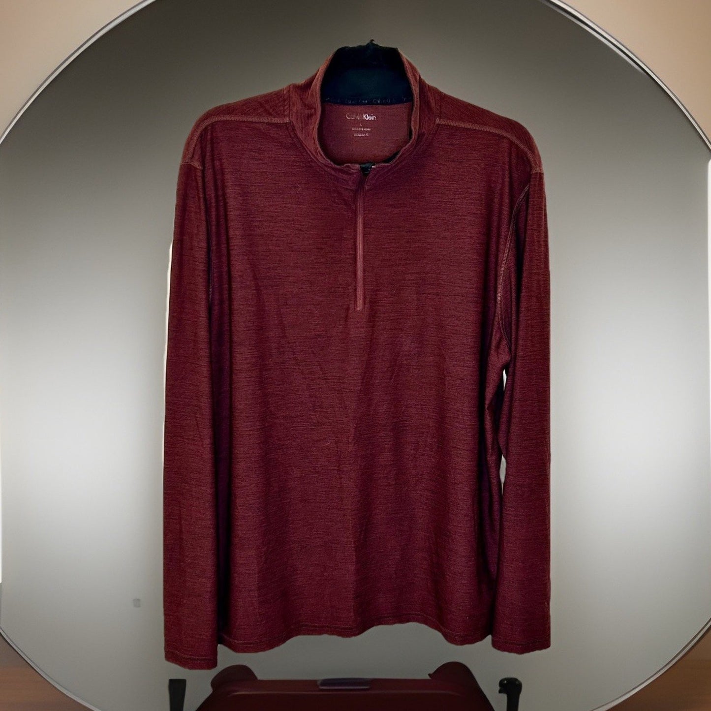 CALVIN KLEIN MEN'S 1/4 ZIP PULLOVER SWEATER Men's Large Garnet