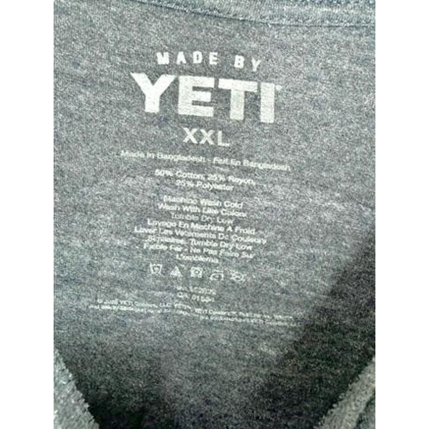 YETI Coolers Sunset Logo T-Shirt Mens XXL Blue Heathered Tri-Blend Short Sleeve