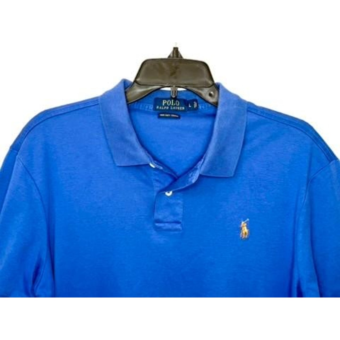 Polo Ralph Lauren Shirt Mens Large Blue Pima Soft Touch Cotton Short Sleeve