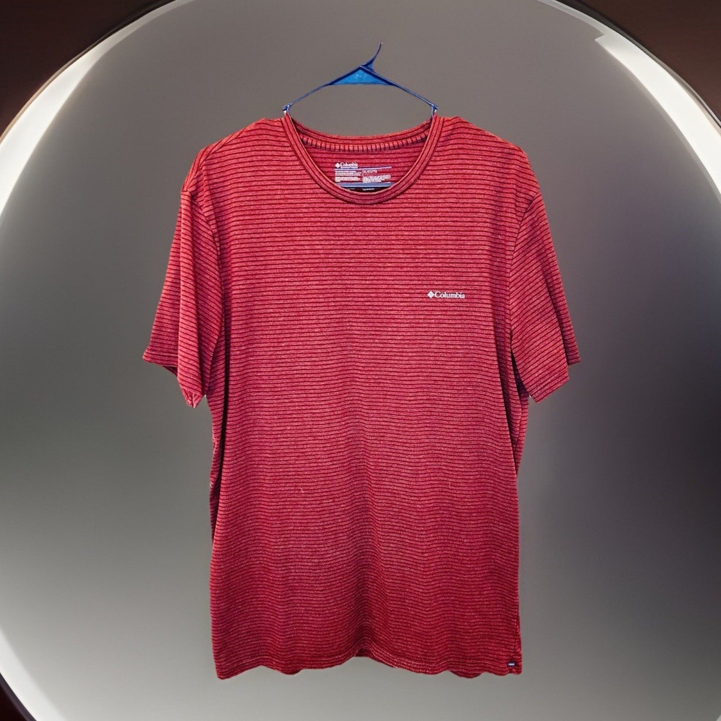 Columbia Sportswear Men’s XL Red Striped Super Soft Crew Neck T-shirt