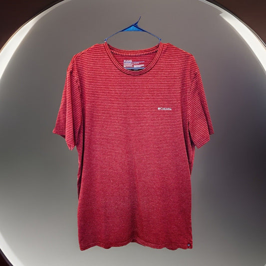 Columbia Sportswear Men’s XL Red Striped Super Soft Crew Neck T-shirt