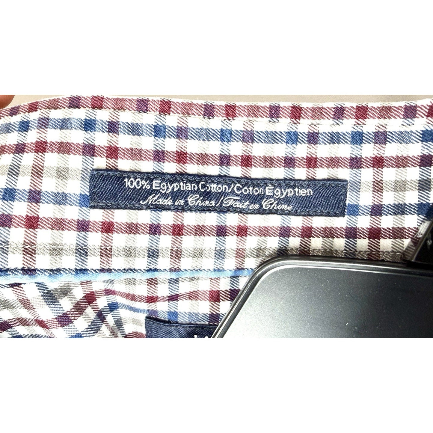 Lincs by David Chu Men’s Large L/S Button Down Shirt Red Blue Plaid Cotton