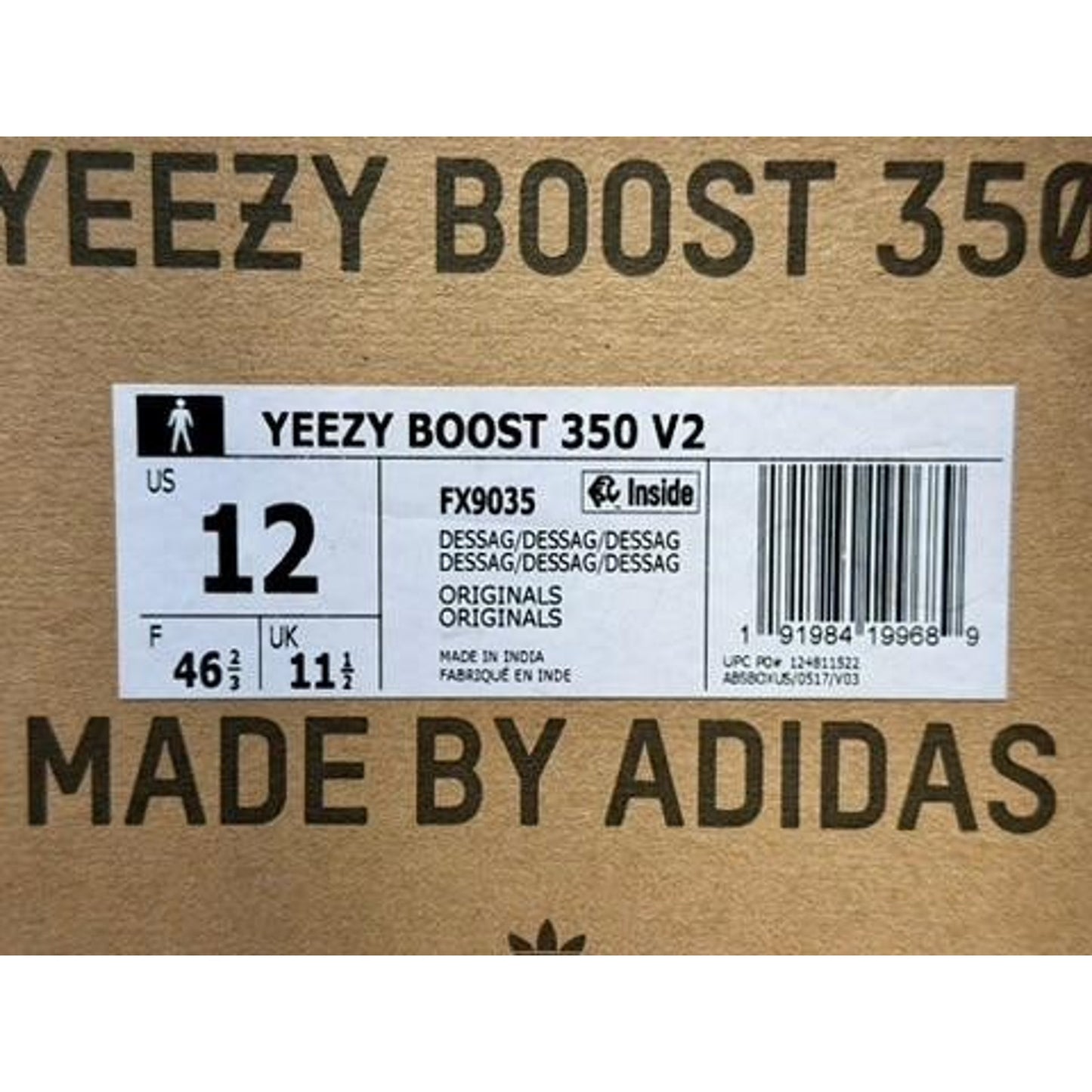 Adidas Yeezy Boost 350 V2 Desert Sage Mens Size 12 FX9035 NIB w/ COA