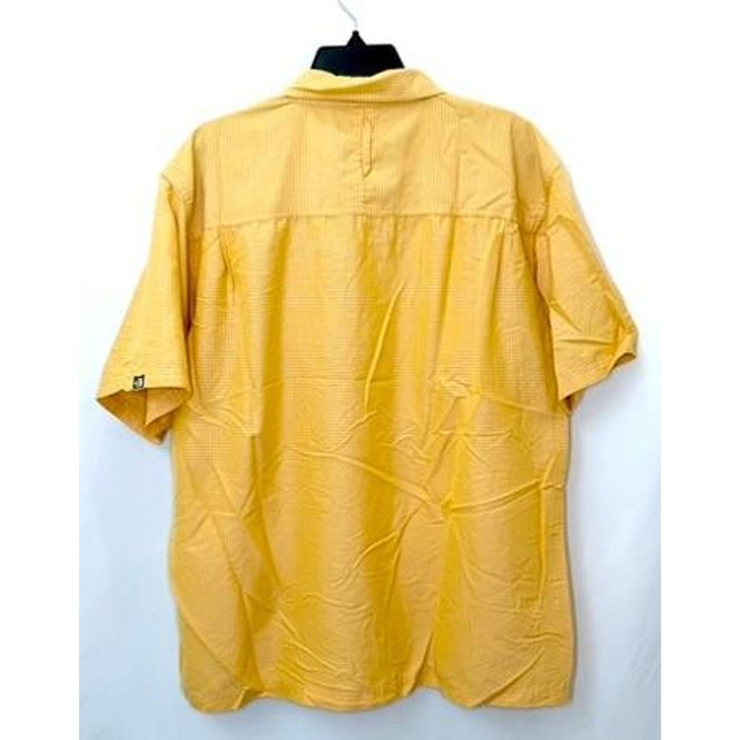 The North Face Shirt Mens Large Yellow Plaid Short Sleeve Hiking Button Up