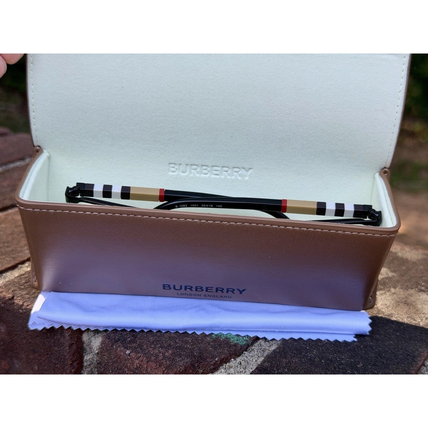 Burberry BE1282 1001 Black Palladium Semi-Rimless Men's Eyeglasses Frames 55-18