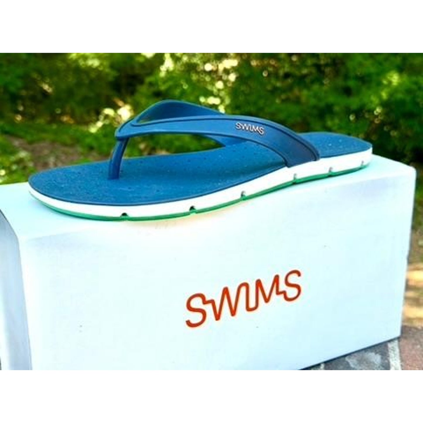 Swims Breeze Thong Sandal Mens 11 Navy Blue Jolly Green Waterproof Flip Flops