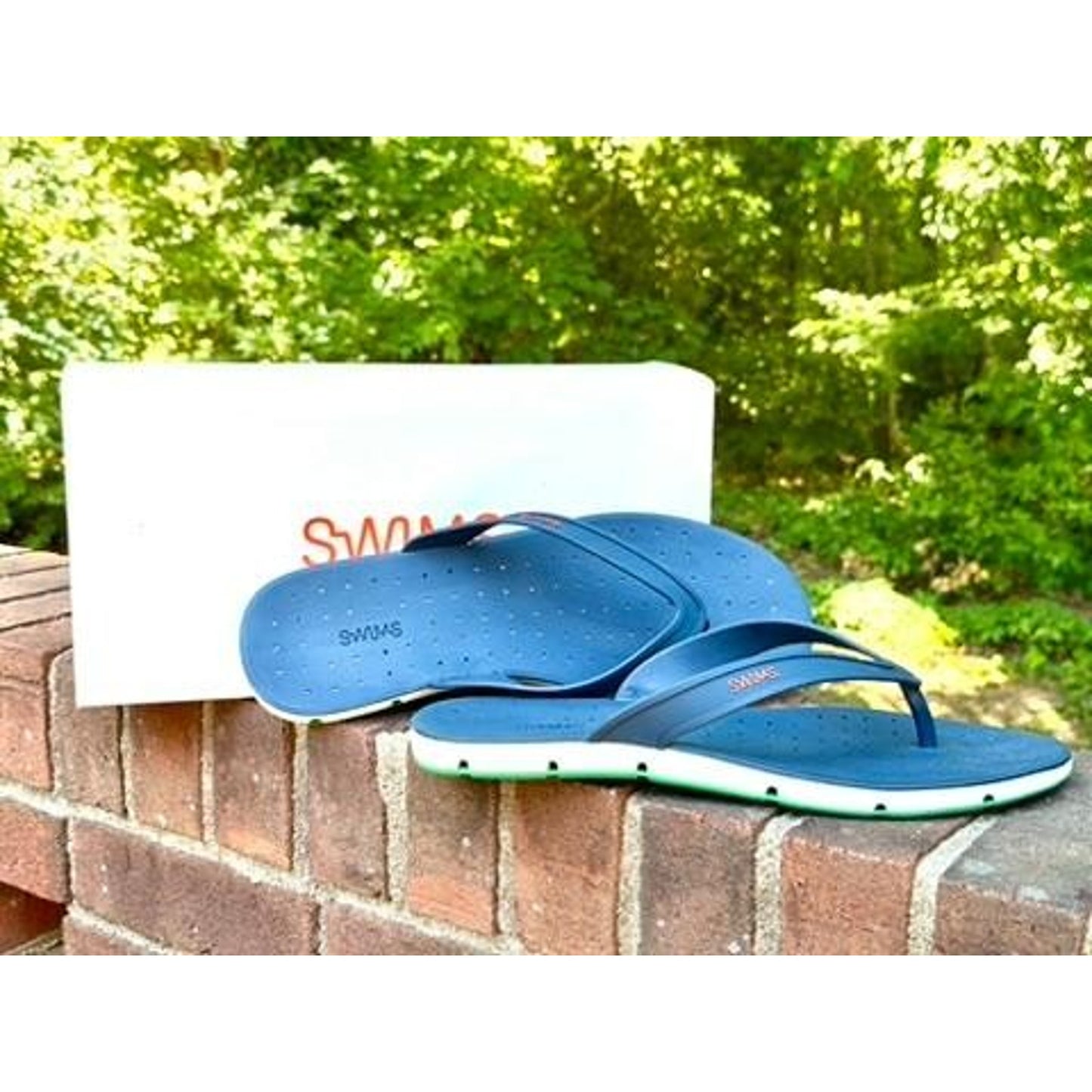 Swims Breeze Thong Sandal Mens 11 Navy Blue Jolly Green Waterproof Flip Flops