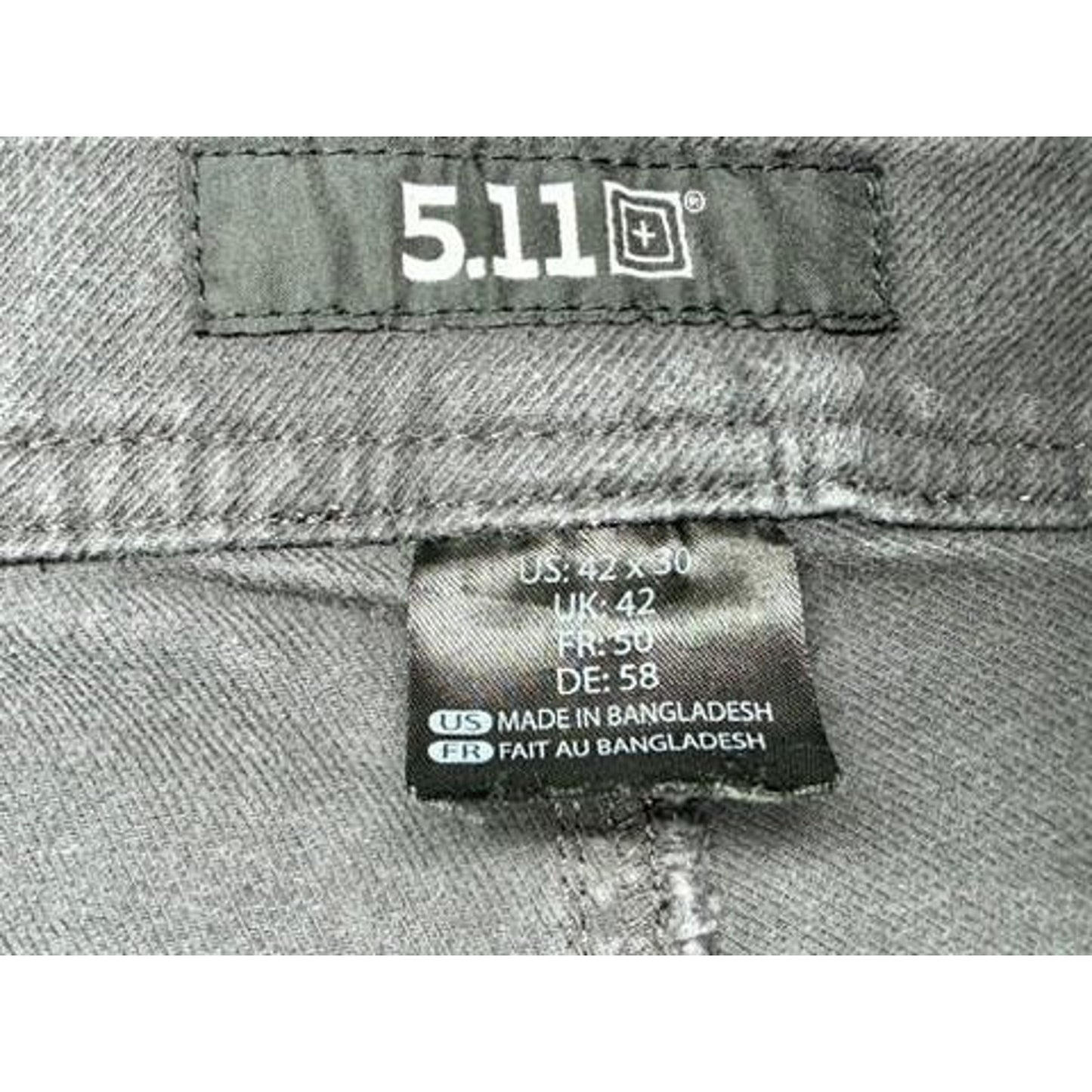 5.11 Tactical Mens Pants 42x30 Gray Canvas Utility Cargo Workwear Outdoor