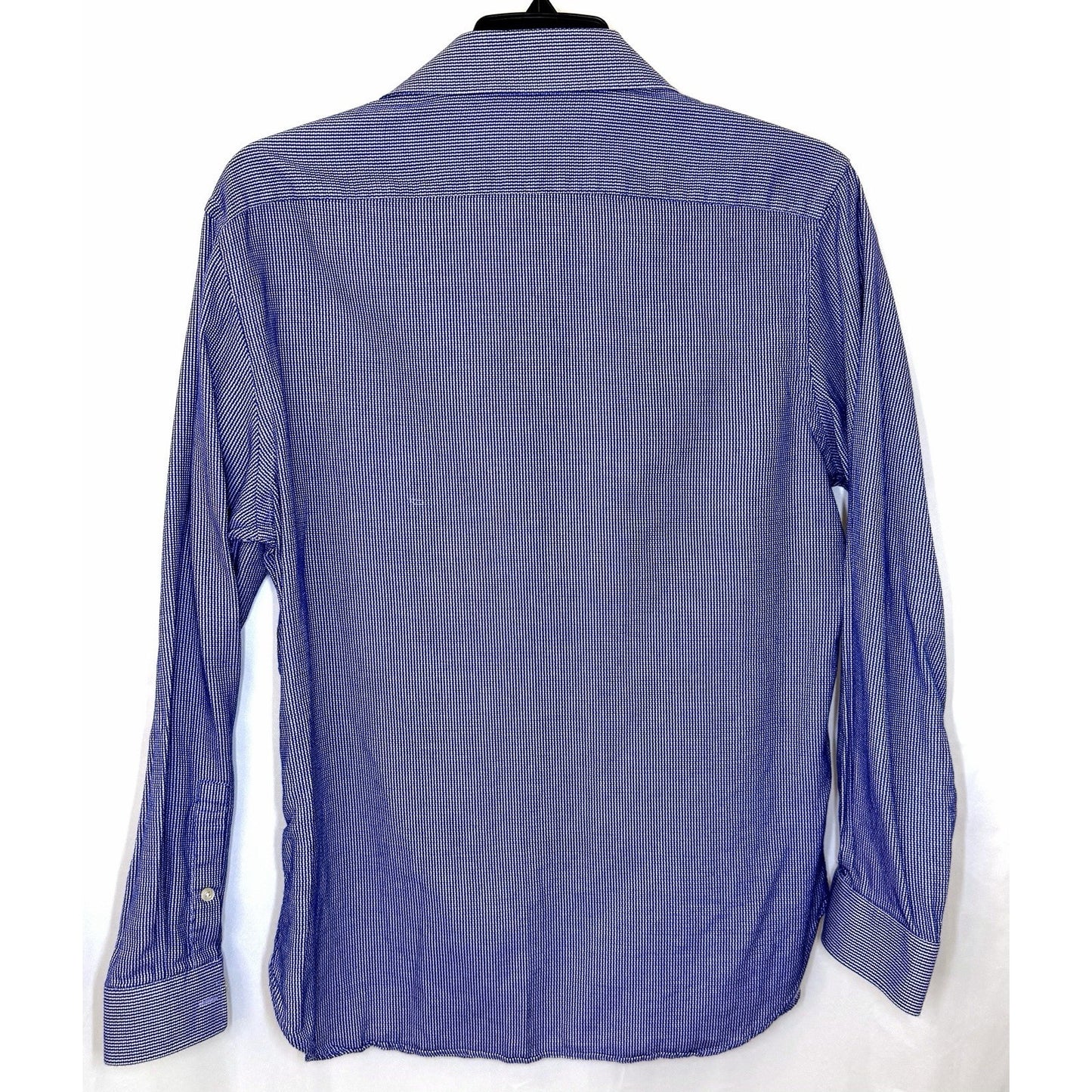 Micha Kors Slim Fit Men's Size XL 17/34 Blue Striped Cotton Casual Dress Shirt