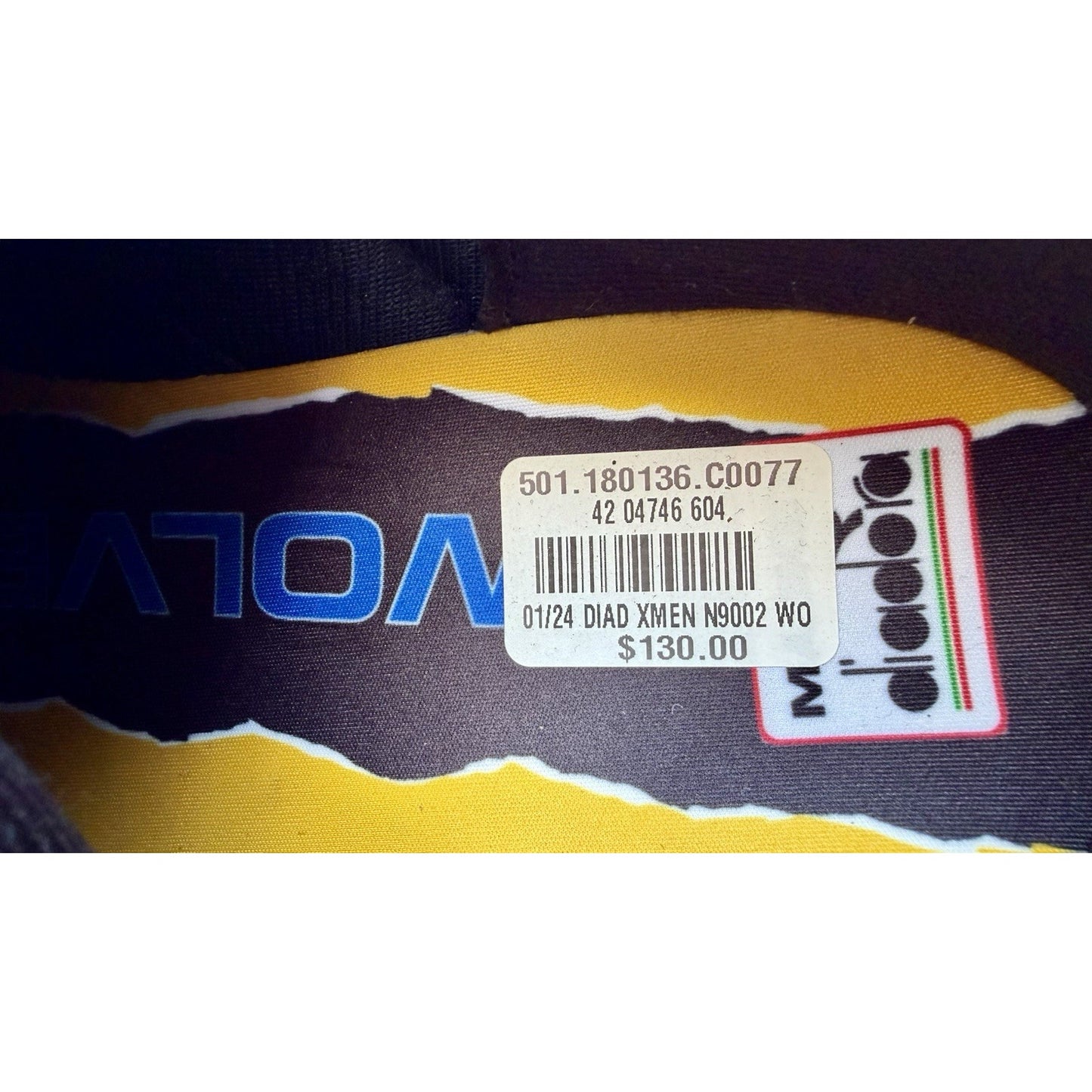 DIADORA X MARKET X MARVEL WOLVERINE SIZE 12.5 NEW W/O BOX
