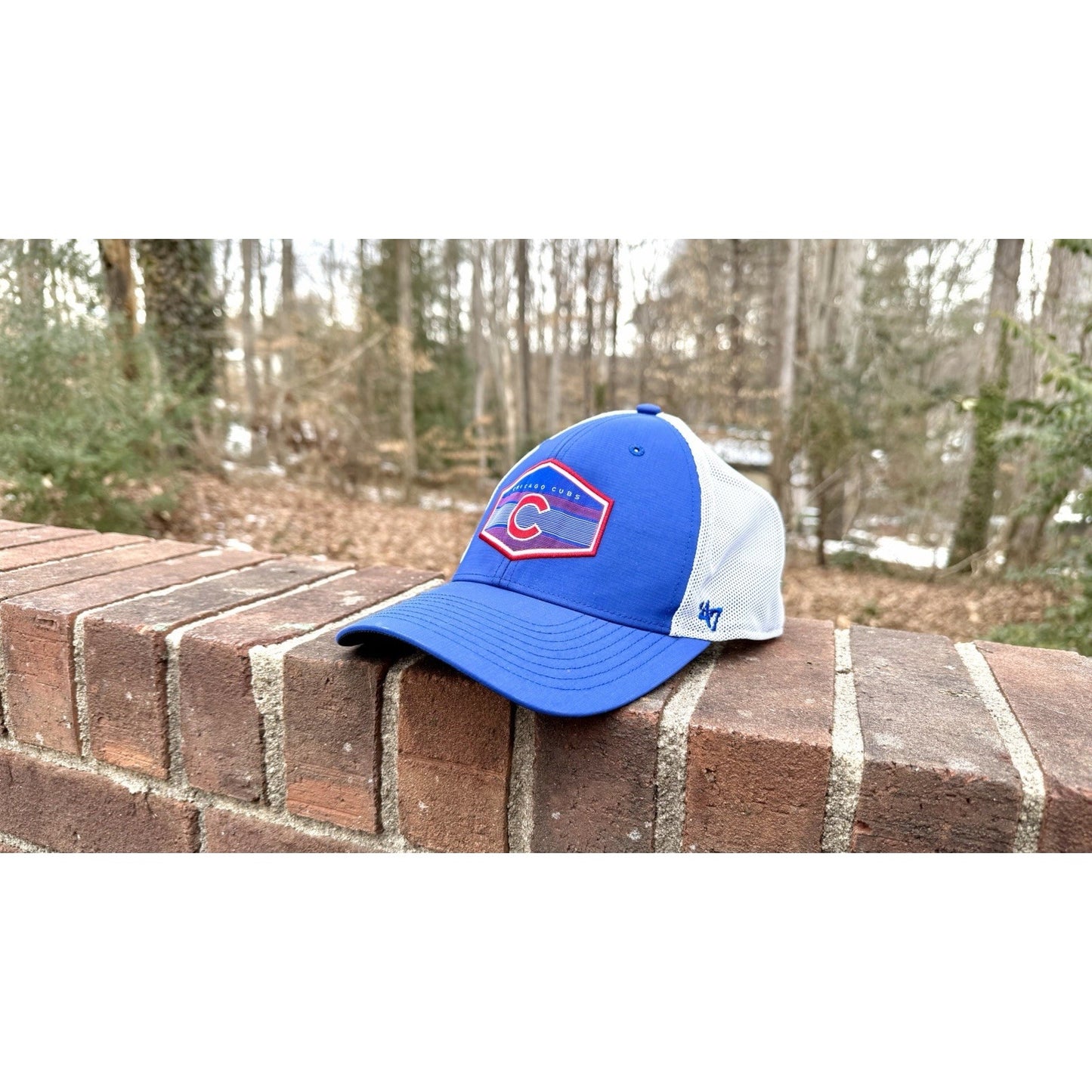 Men's Chicago Cubs '47 Royal/White Burgess Trucker Snapback Hat