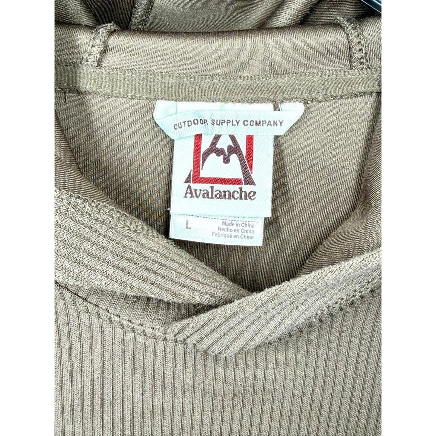 Avalanche Outdoor Supply Co Mens Large Brown Ribbed Pullover Hoodie CAM849