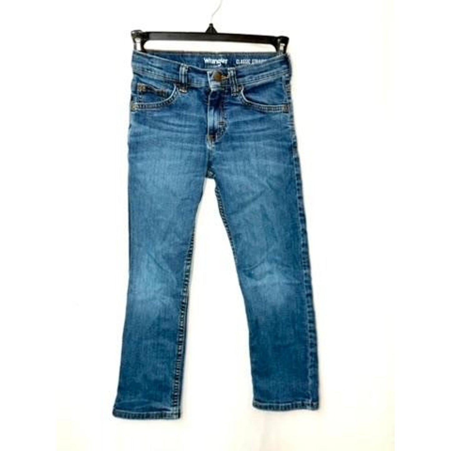 Wrangler Boys Jeans Size 8 Slim Classic Straight Leg Blue Denim Stretch Pants