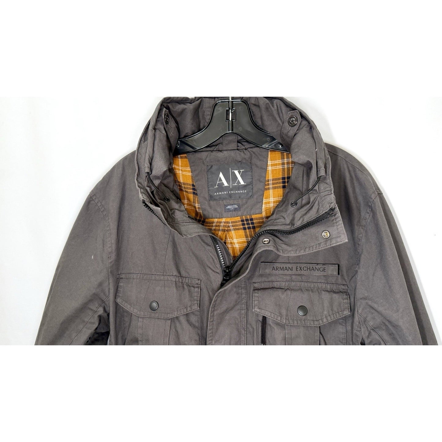 ARMANI EXCHANGE A/X Hidden Hood Dark Gray Jacket Mens Size Large - Worn Twice