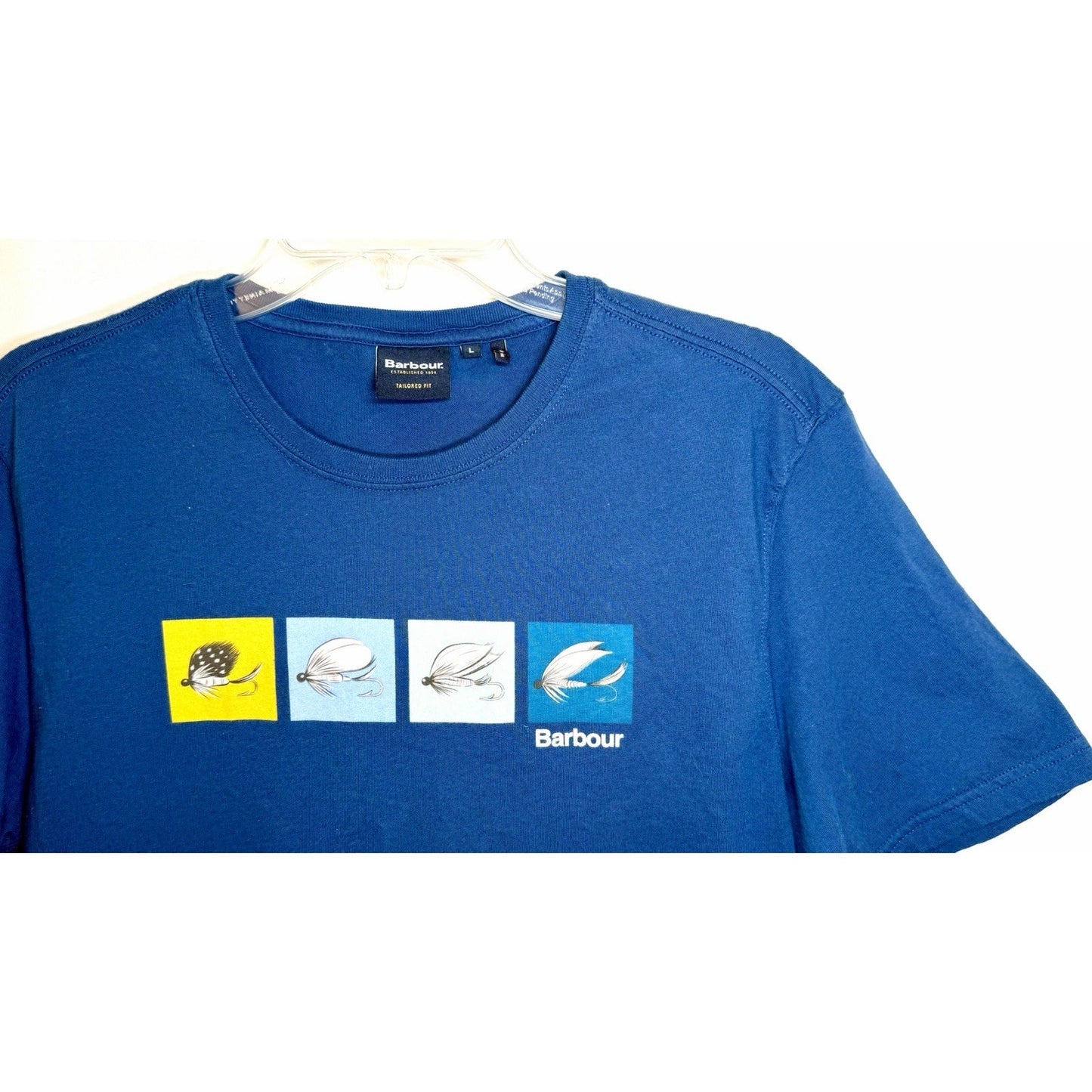 BARBOUR T-Shirt Fish Fly Tee / Estate Blue / Men’s Size Large