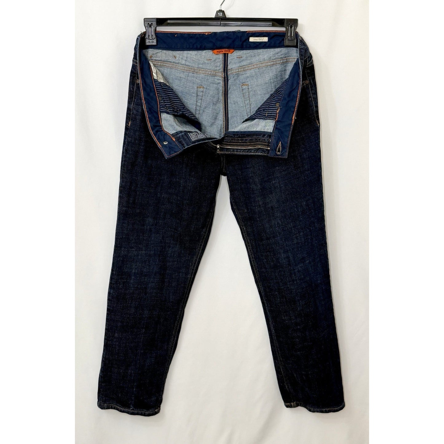 Alberto Pipe Regular Slim Fit Denim Blue Dark Wash 38x30 (Tag 38x34) $245 Retail