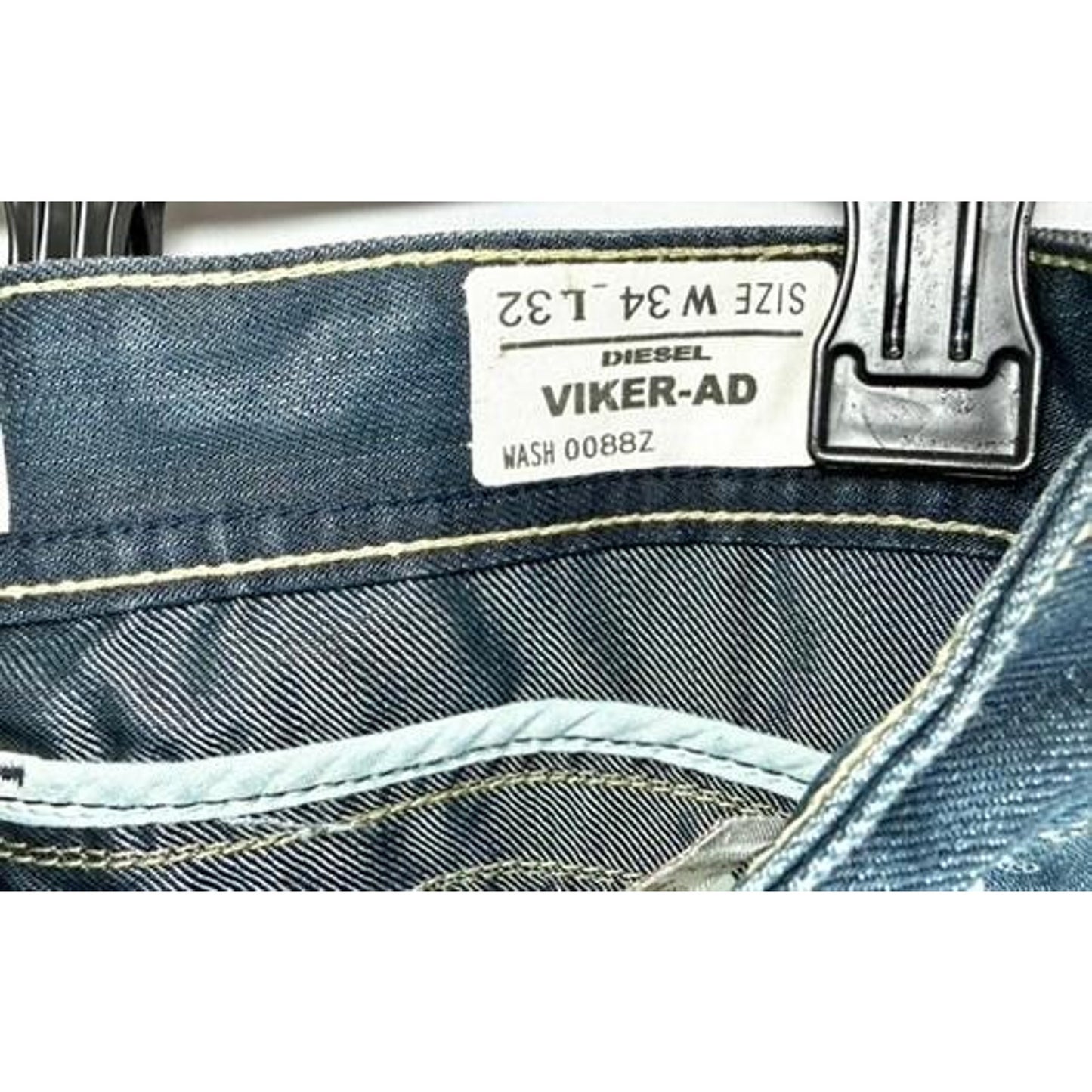 Diesel Viker-AD Blue Eyecons 2010/8 Edition Jeans Mens 34x32 Wash 0088Z Straight