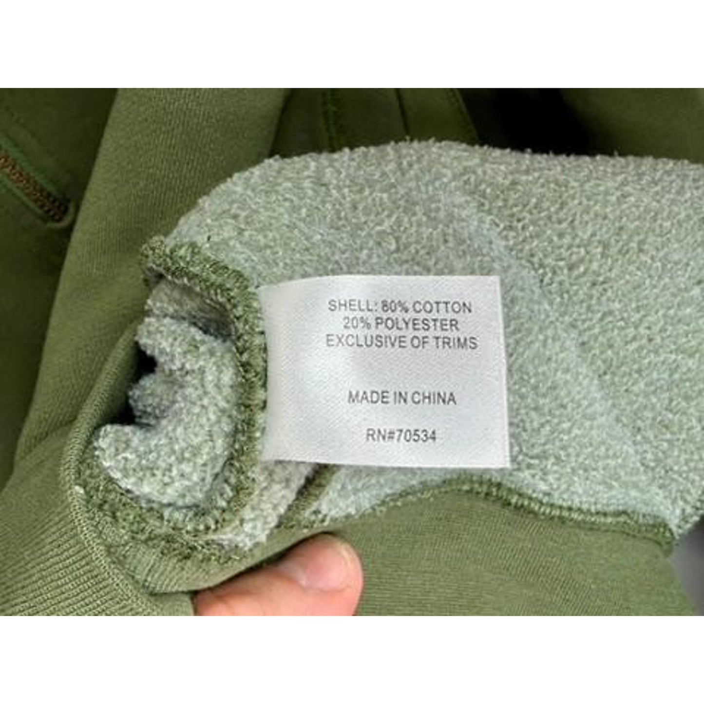Orvis 1/4 Zip Pullover Sweater Mens Large Green Fleece Lined Sweatshirt