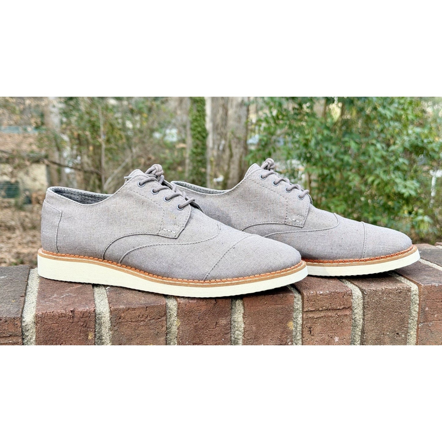 TOMS Brogue Oxford Men’s Size 11 - Dary Gray Leather/Washed Canvas - New w/o Box
