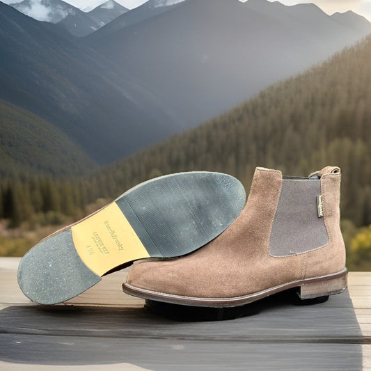 Russell & Bromley Men Suede Chelsea Boots Brown Size 41.5 / US 8.5 ($550 New)