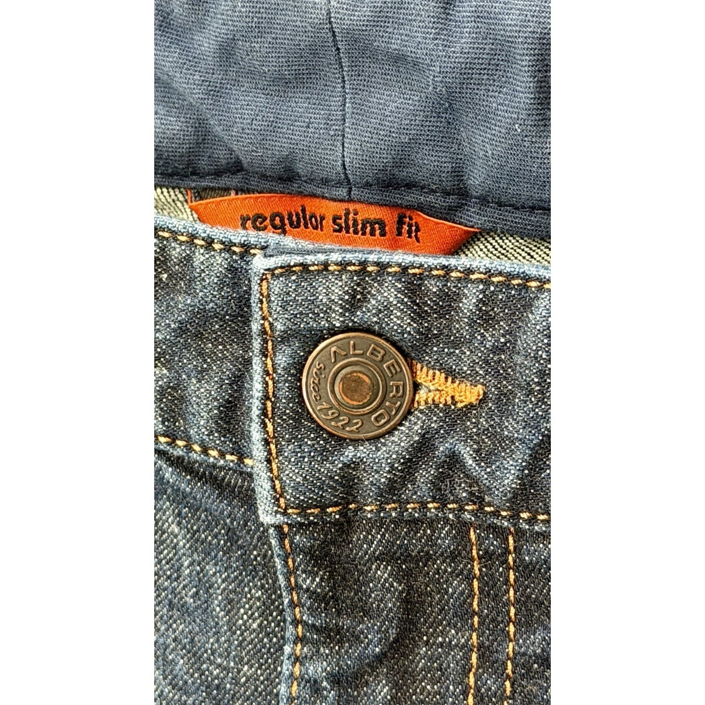 Alberto Pipe Regular Slim Fit Denim Blue Dark Wash 38x30 (Tag 38x34) $245 Retail