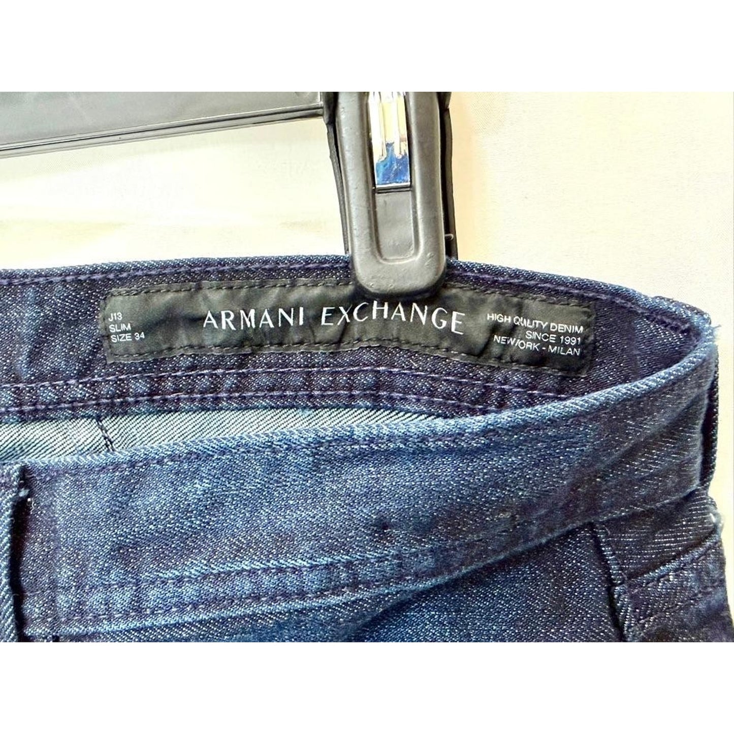 Armani Exchange J13 Slim Jeans Mens Size 34 Dark Wash Blue Denim