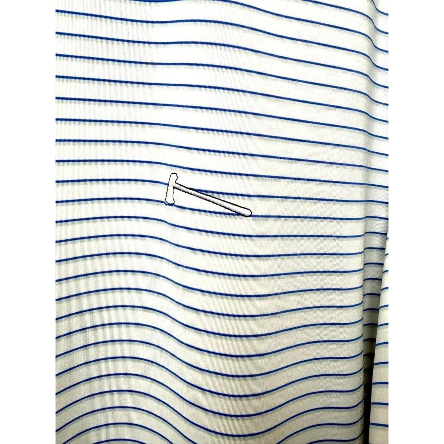 Donald Ross Sport Mens Large Blue White Striped Golf Polo Shirt Short Sleeve