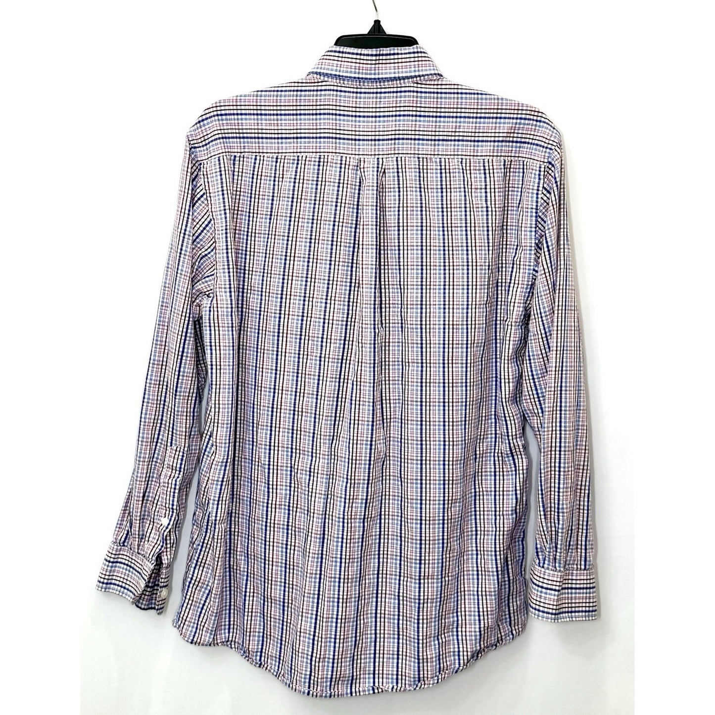 Southern Lure Shirt Men Large Long Sleeve Button Up Red White Blue Check w Logo
