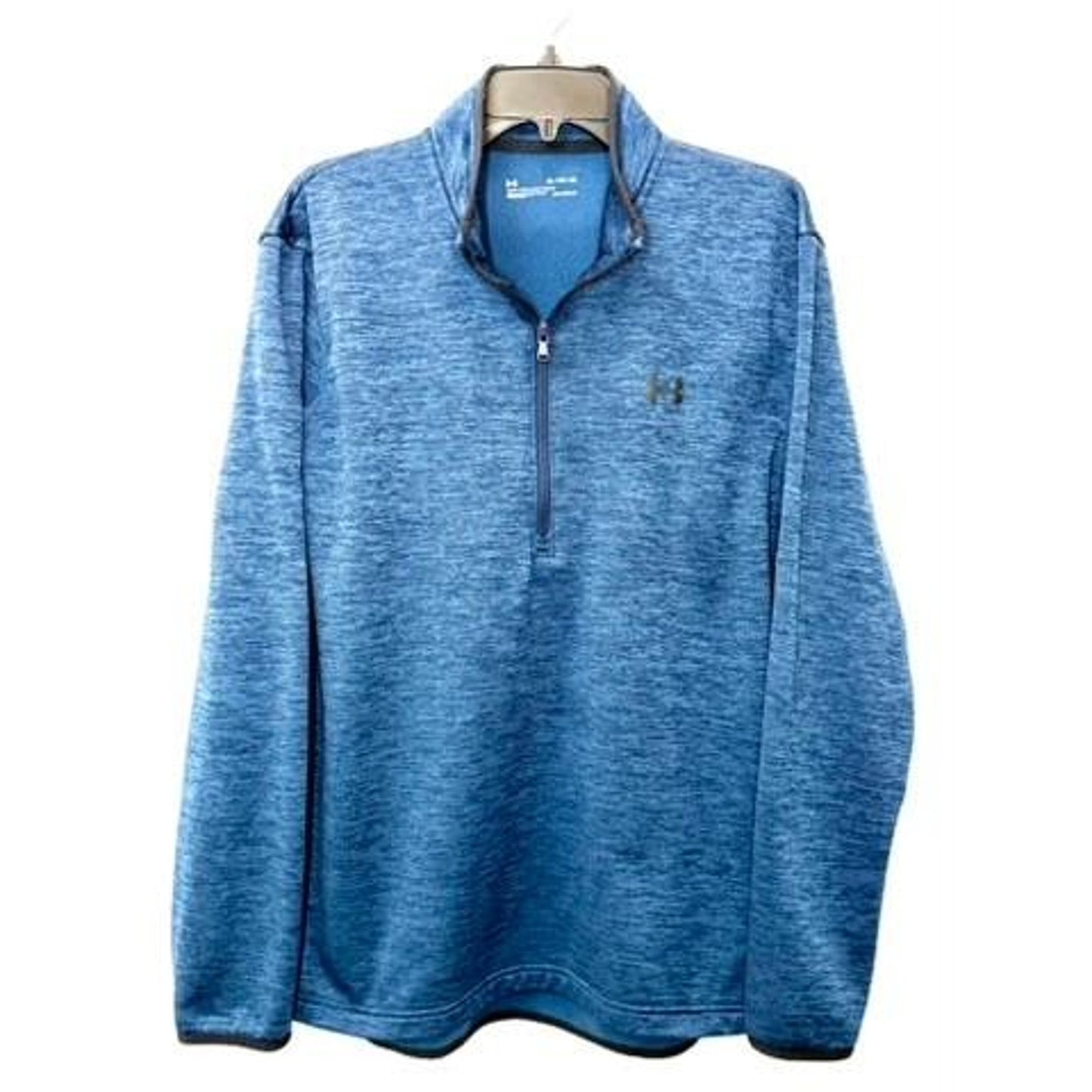 Under Armour ColdGear 1/4 Zip Pullover Mens XL Blue Space Dye Fleece Sweater