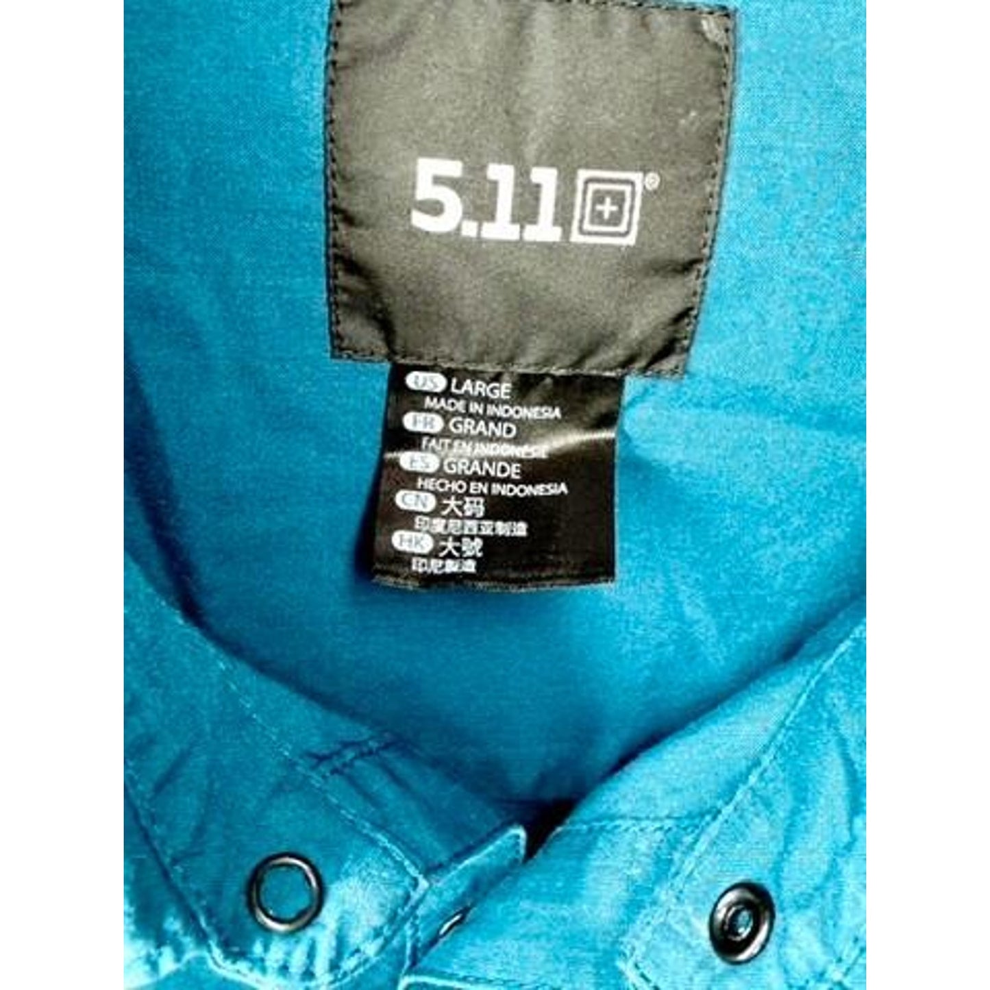 5.11 Tactical Shirt Mens Large Blue Long Sleeve Snap Button Casual Outdoor