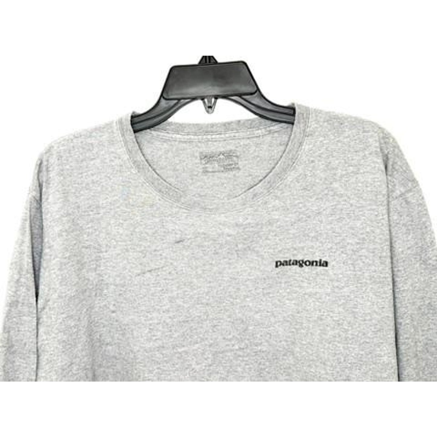 Patagonia Fitz Roy Trout Long Sleeve Shirt Mens XL Gray Organic Cotton Graphic