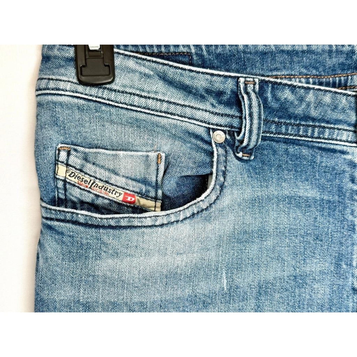 Diesel Buster Slim Tapered Jeans Mens 36x32 Blue Stretch Denim Wash C853P