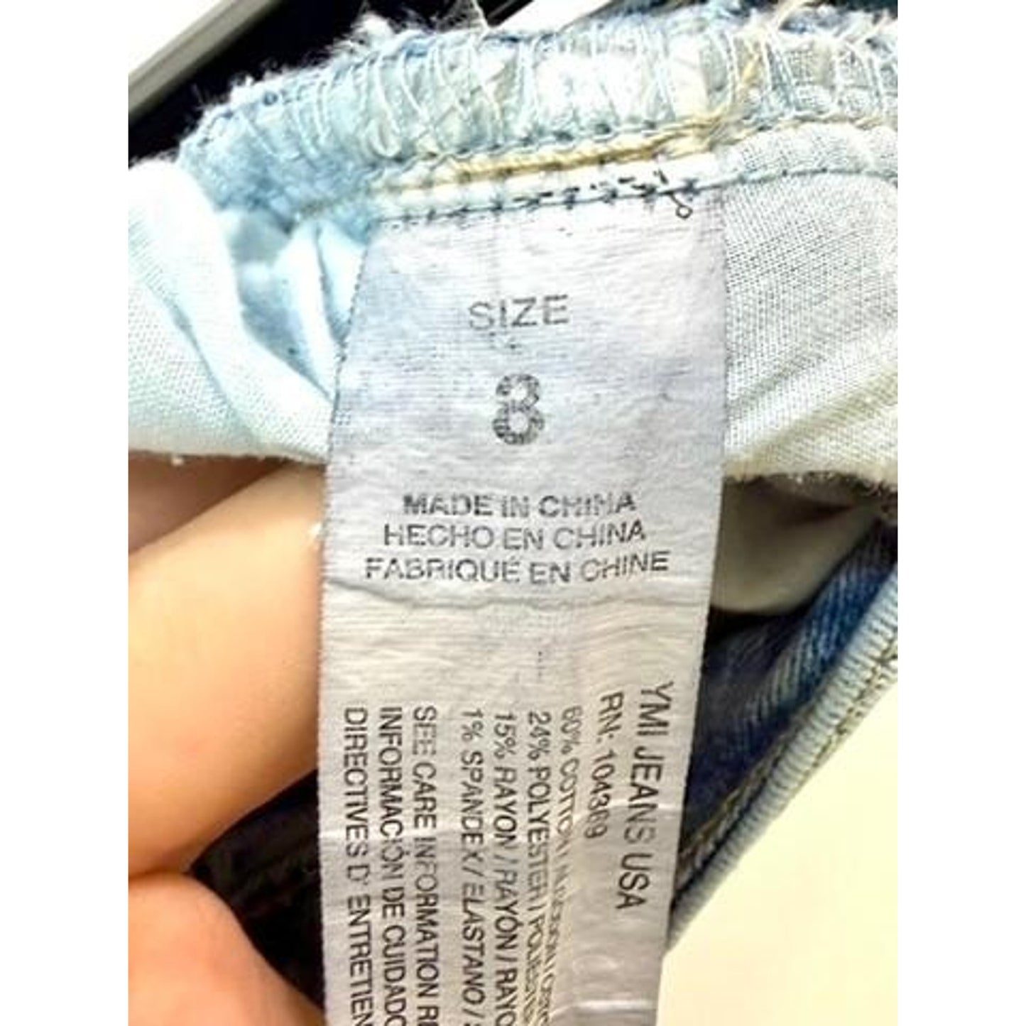 Urban Rise YMI Boys Moto Jeans Size 8 Light Wash Blue Denim Ribbed Moto Detail