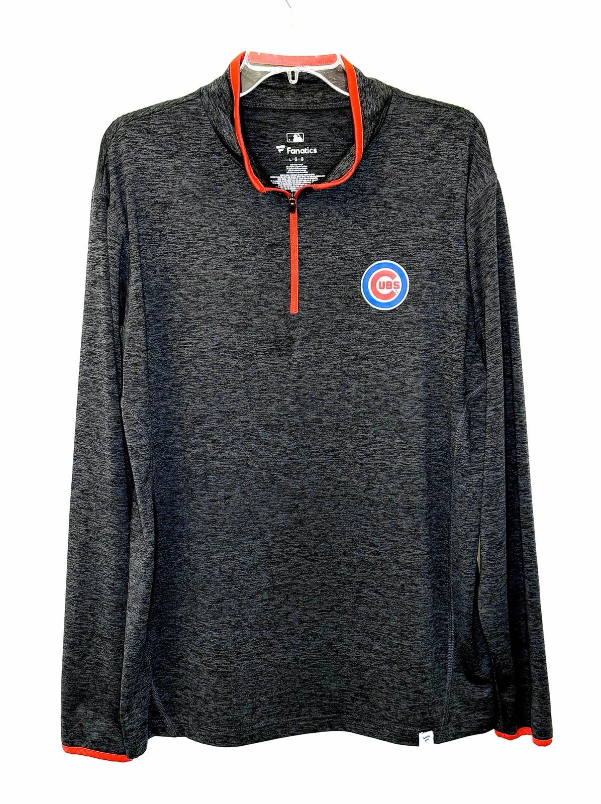 Fanatics Chicago Cubs Quarter Zip Pullover Mens Large Gray Stretch MLB Baseball