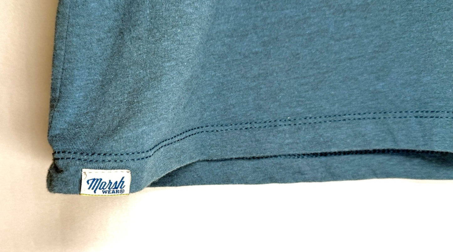 Marsh Wear Fish Fry Short Sleeve Graphic Tee / Men’s Large / Indigo Heather
