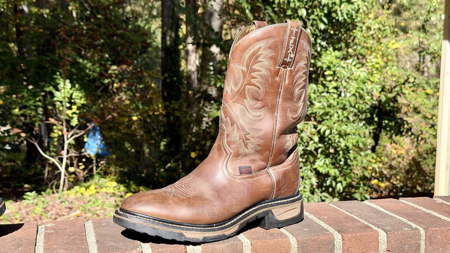 Tony Lama TLX Men's Waterproof Work Boots 9 D Brown Round Toe Style TW1012