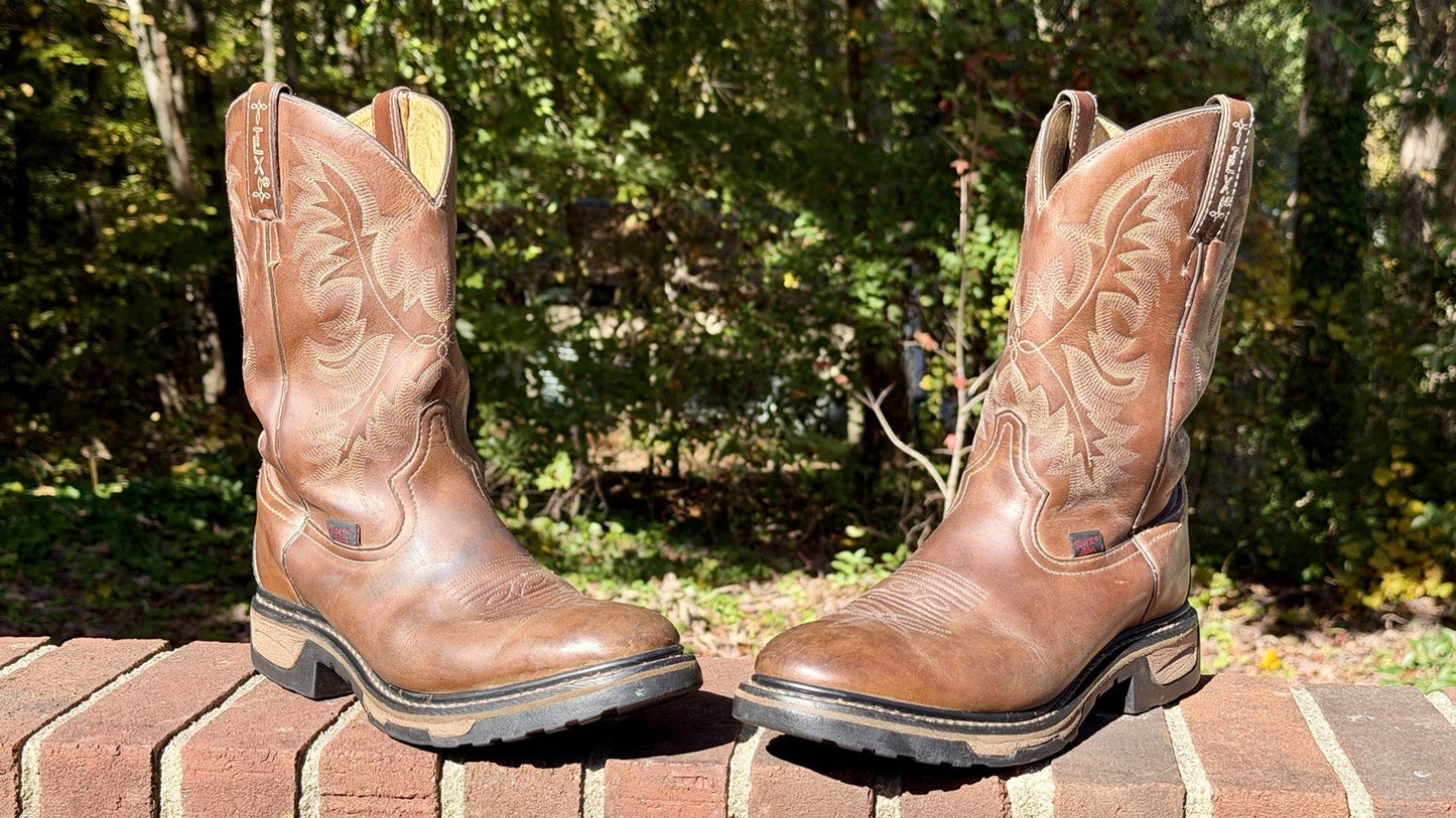 Tony Lama TLX Men's Waterproof Work Boots 9 D Brown Round Toe Style TW1012