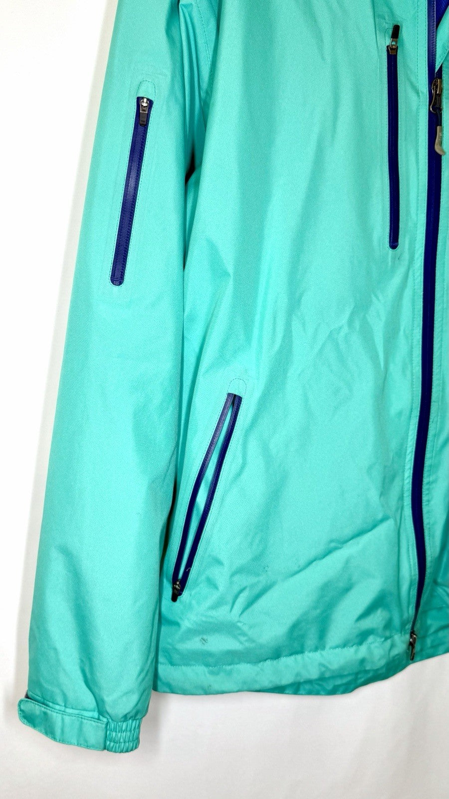 Peter Millar Element 4 Water Full Zip Teal Zip Pockets Golf Windbreaker Jacket L