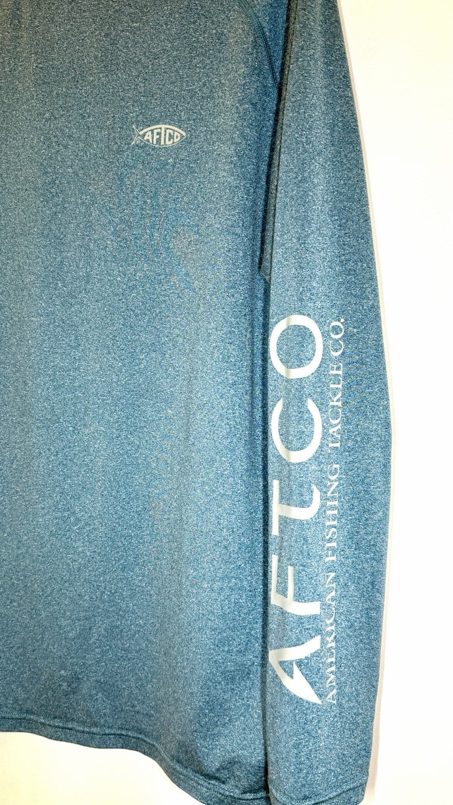 AFTCO Samurai 2 Sun Protection Long Sleeve Shirt / Blue Heather / Men’s Large