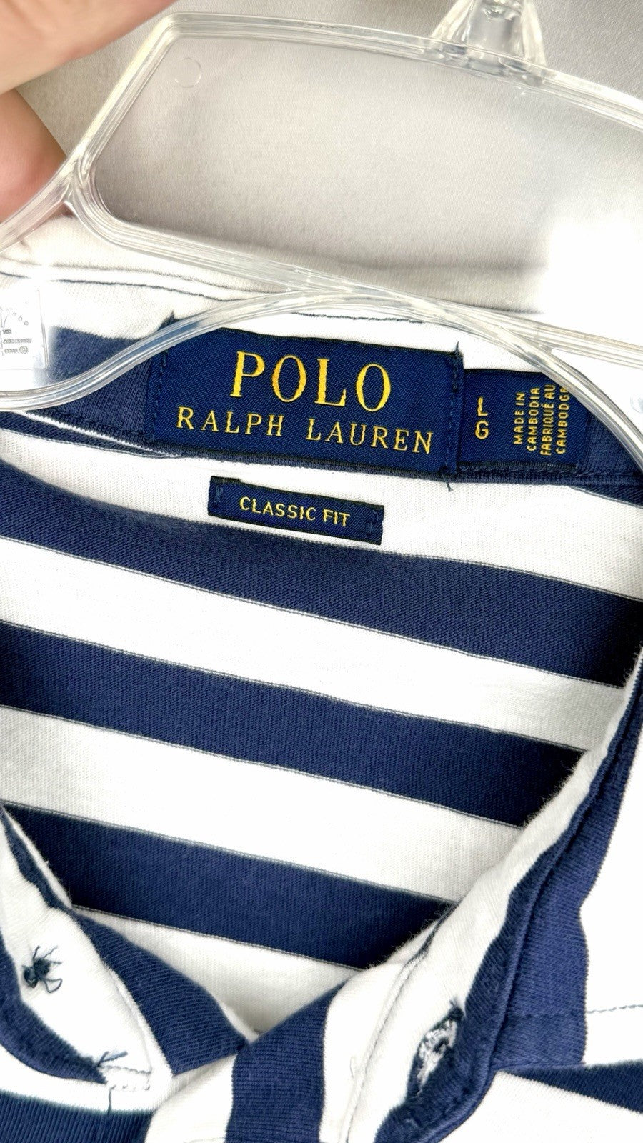 Ralph Lauren RLX Polo Golf Shirt Men’s Large Performance Striped Wicking Striped
