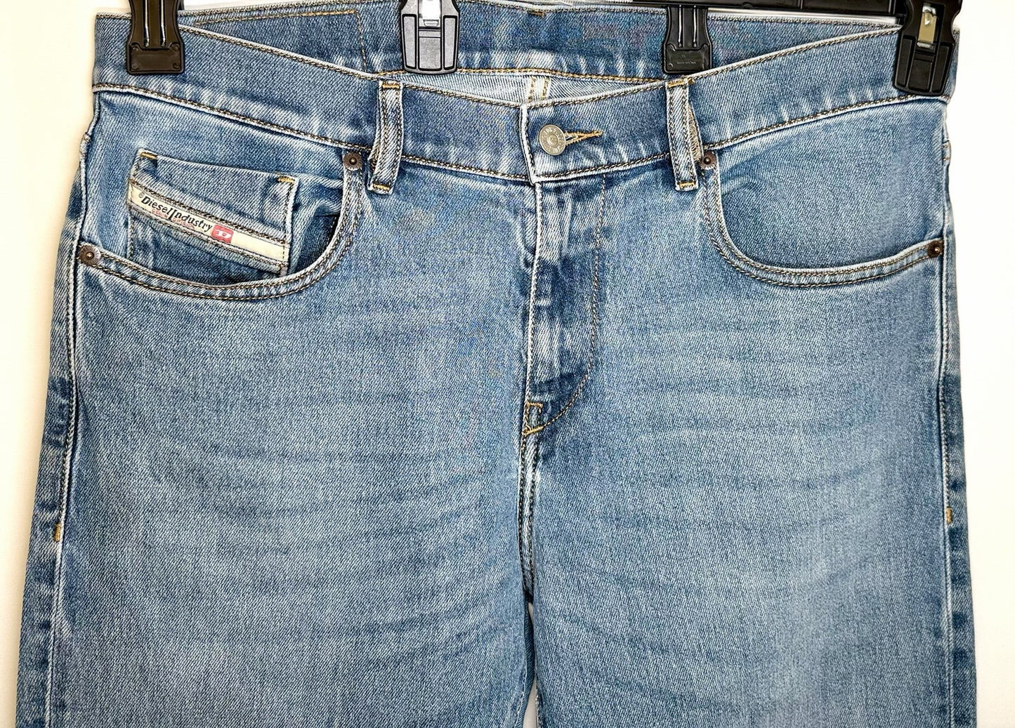 Diesel Jeans Distressed 2019 D-Strukt Mens 34x32 Slim Blue Cotton Blend Denim