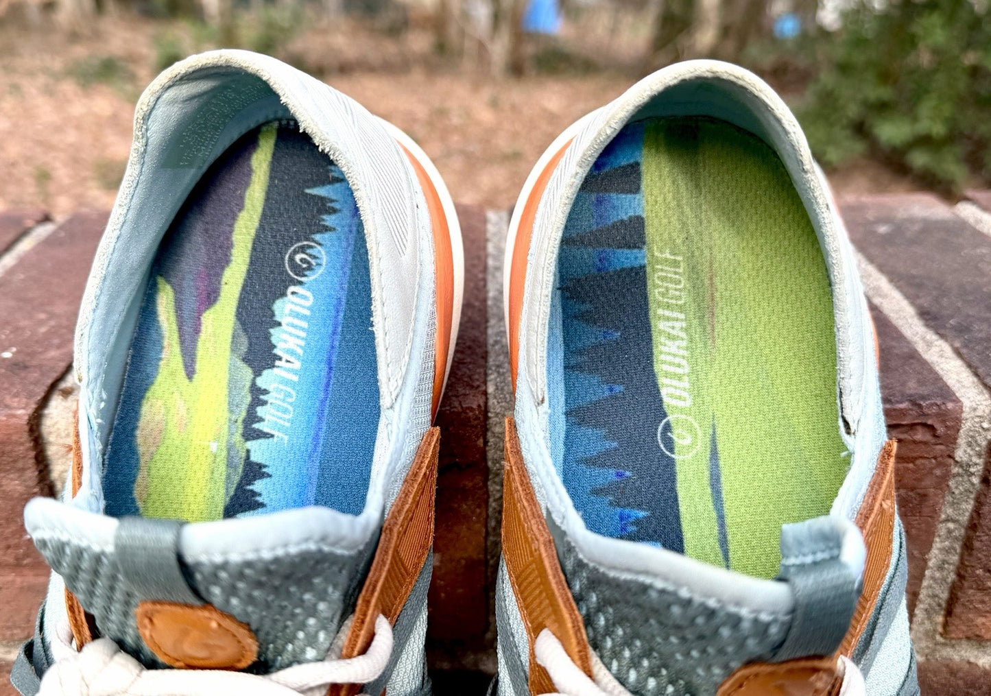 Olukai Manele Golf Shoes / Pale Moss-Orange / Size 11.5 / Worn Once / $150 New