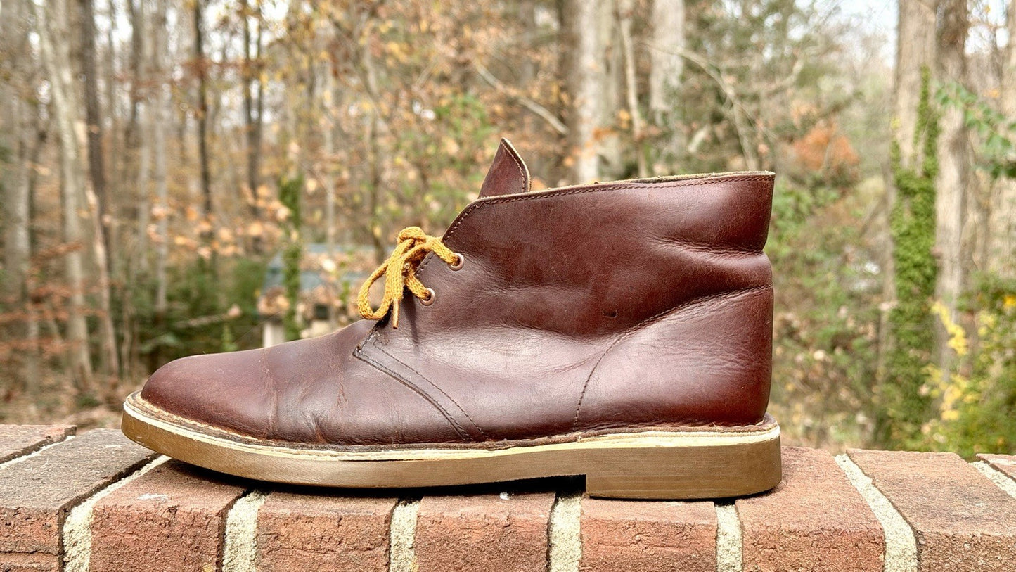 Clarks Originals Men's Brown Leather Gum Sole Desert Boots Shoes US 10.5 M Ankle