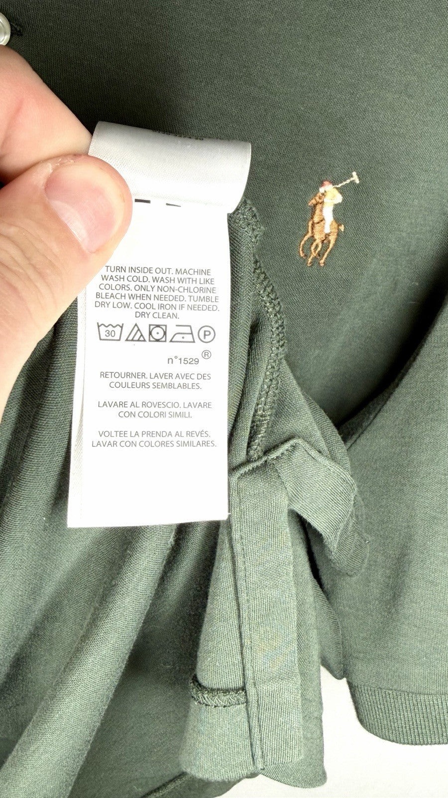 Polo Ralph Lauren Custom Slim Fit Horse Green Polo Shirt Men’s Size Large