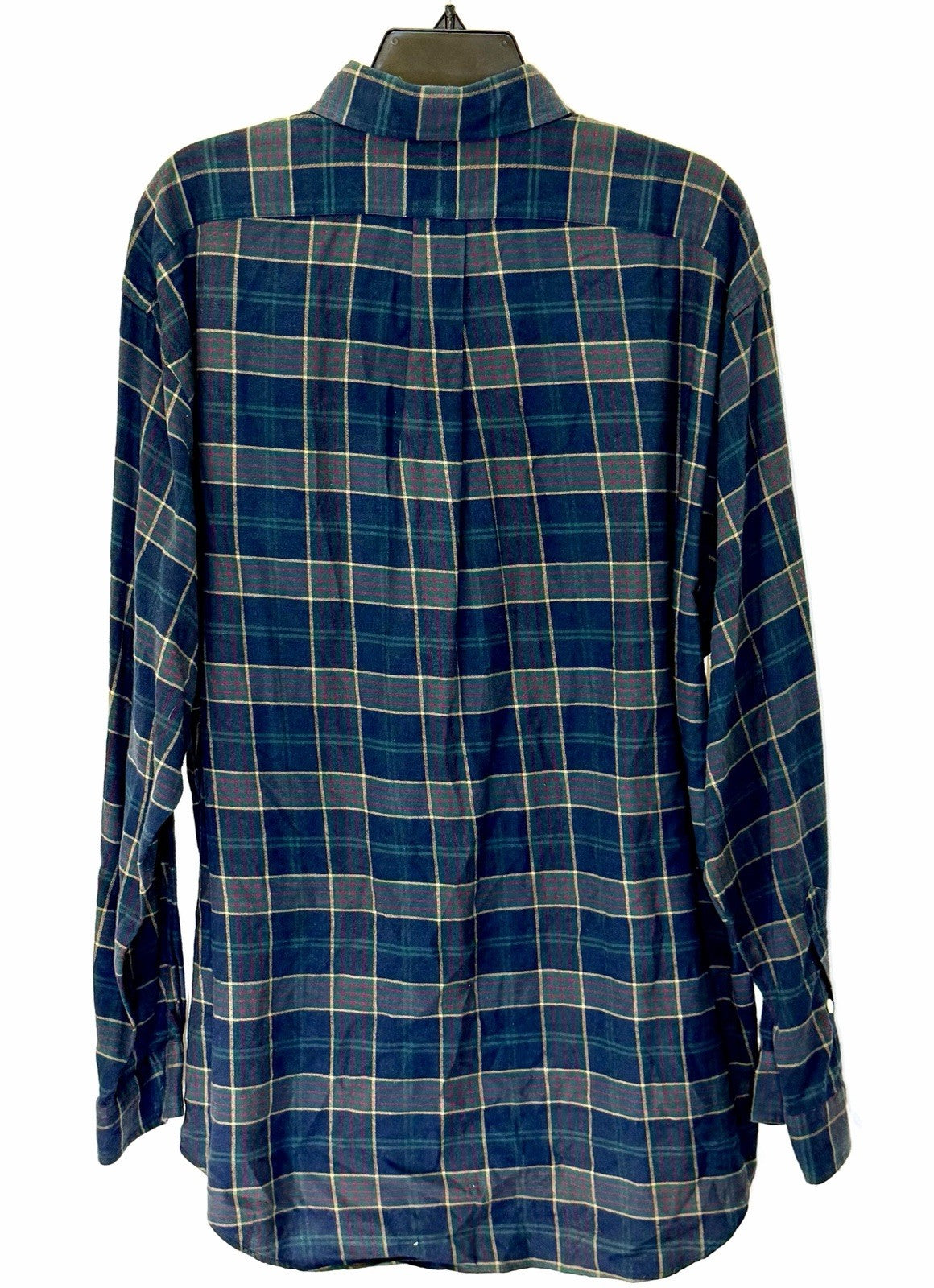 Polo Ralph Lauren Long Sleeve Shirt Large Green Plaid Classic Fit Twill Pony