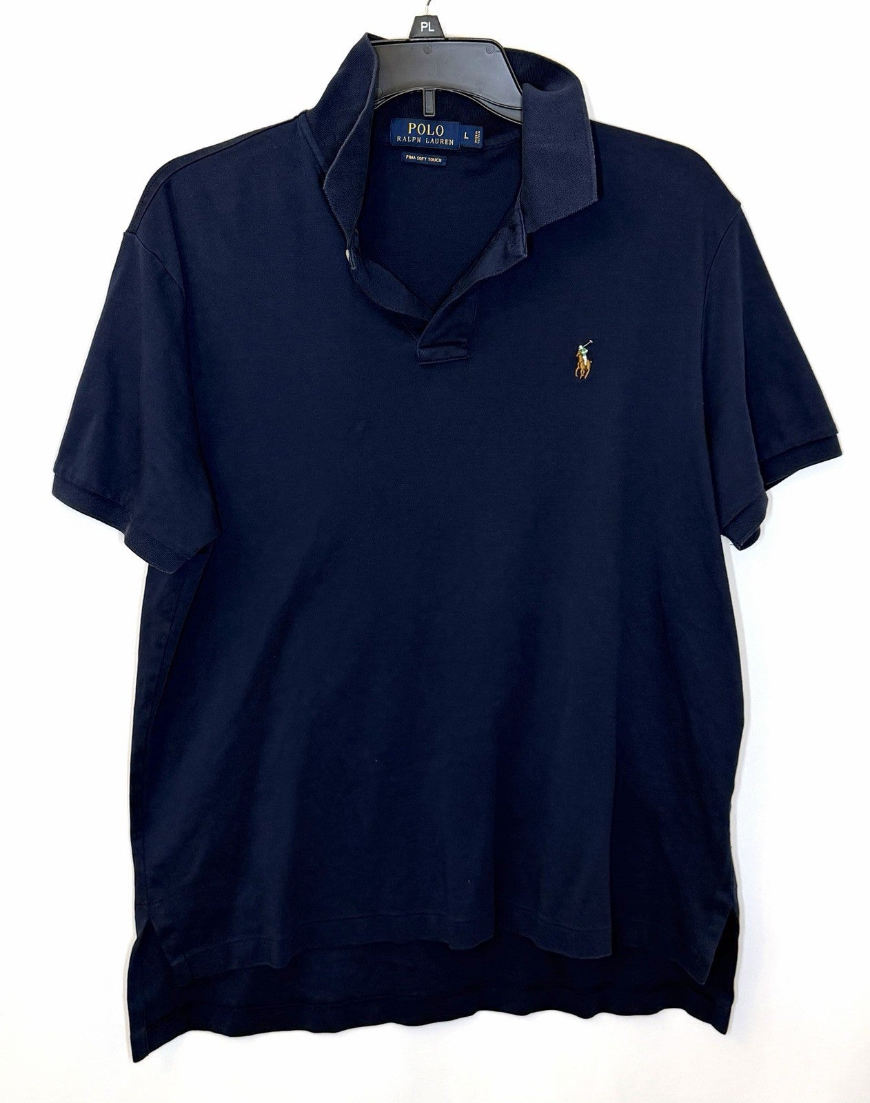 POLO RALPH LAUREN Shirt Large Blue Pima Soft Touch Multi-Color Horse