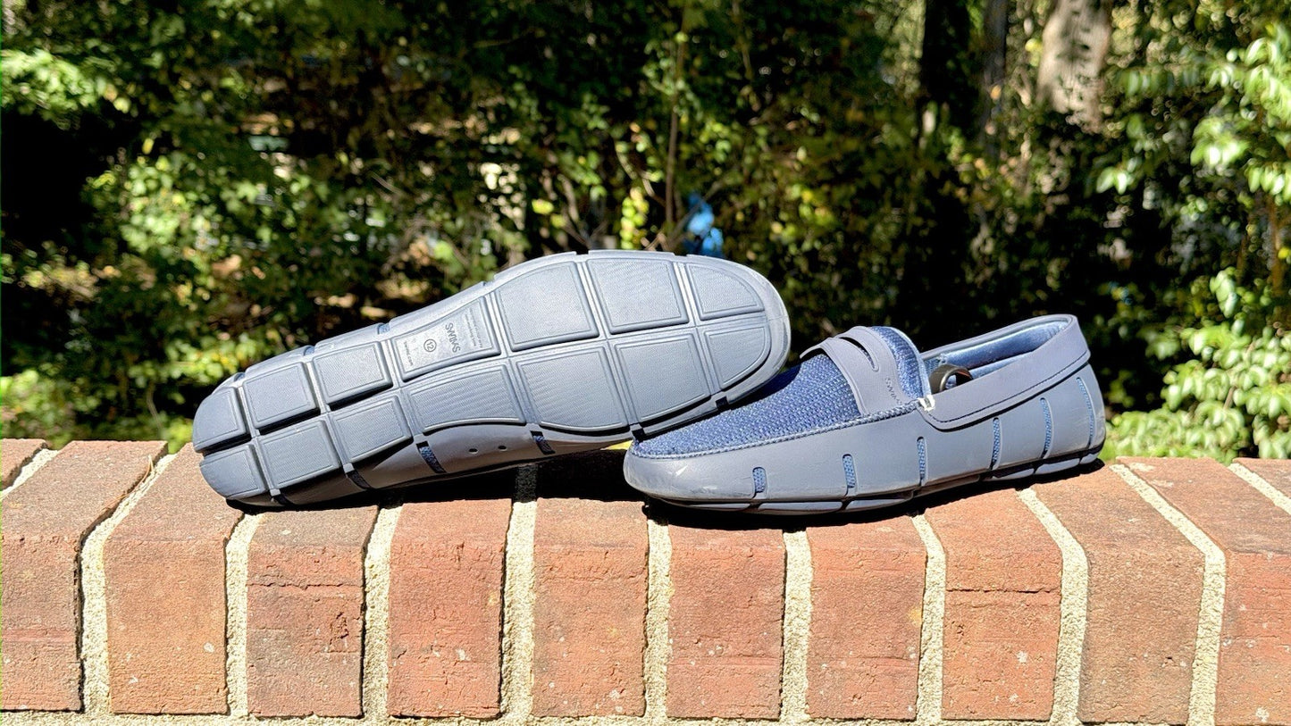 SWIMS Men's Size 12 Boat Loafers Slip-On Waterproof Washable Shoes Blue